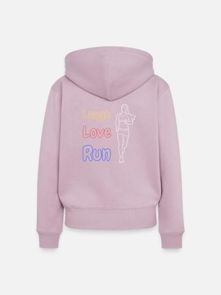 Laugh Love Run - Frauen Premium Bio Zip Hoodie - Altrosa