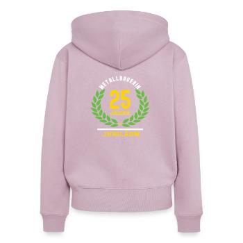 Metallbauerin Jubiläum 25 Jahre 25 jähriges Jubi - Frauen Premium Bio Zip Hoodie - Altrosa - Hinten - Julia (174cm)