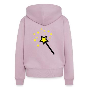 zauberstab - Frauen Premium Bio Zip Hoodie - Altrosa - Hinten - Julia (174cm)