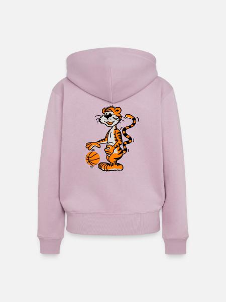 Basketballtiger - Frauen Premium Bio Zip Hoodie - Altrosa