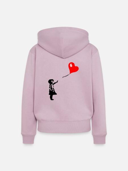 Ballon Kind - Frauen Premium Bio Zip Hoodie - Altrosa