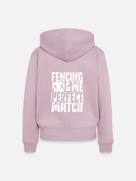 Fechten Fechtkampf - Frauen Premium Bio Zip Hoodie - Altrosa