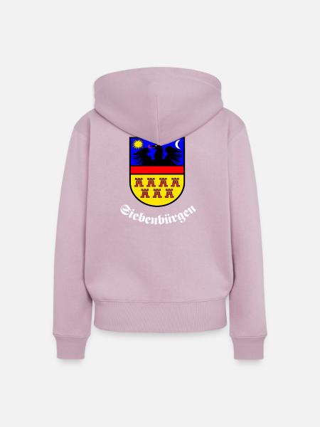 SIebenbürger-Sachsen Wappen "Siebenbürgen" W - Frauen Premium Bio Zip Hoodie - Altrosa