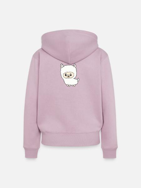 Lama - Frauen Premium Bio Zip Hoodie - Altrosa