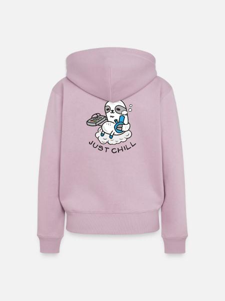Sloth Faultier - Comic Zeichnung - Bong - Frauen Premium Bio Zip Hoodie - Altrosa