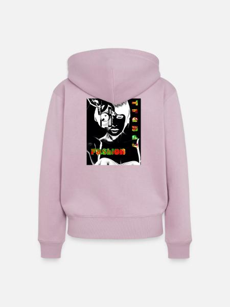 Stilvoller Modetrend mit futuristischem Look - Frauen Premium Bio Zip Hoodie - Altrosa