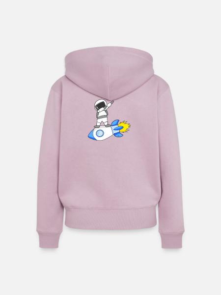 Astronaut Dabbing - Frauen Premium Bio Zip Hoodie - Altrosa