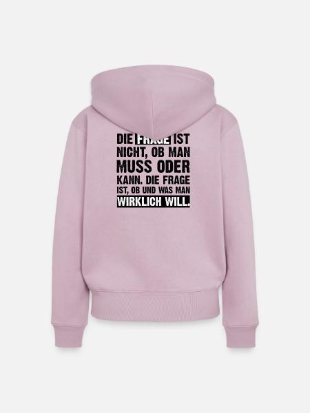 Die Frage ist... - Frauen Premium Bio Zip Hoodie - Altrosa