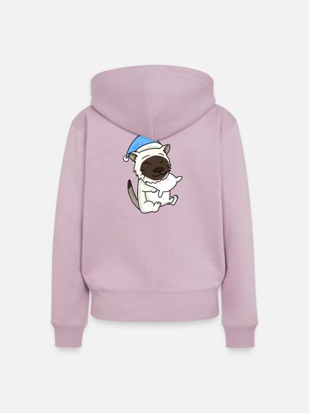 Katze Katzenrasse Birma - Frauen Premium Bio Zip Hoodie - Altrosa