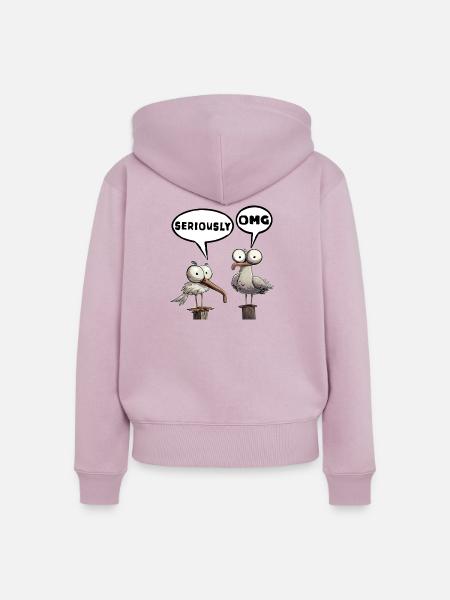 Omg, seriously, cool - Frauen Premium Bio Zip Hoodie - Altrosa