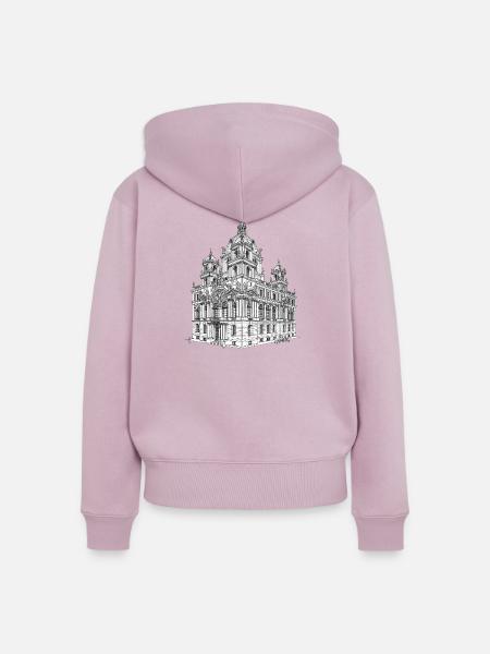 Historisches Barockgebäude Illustration - Frauen Premium Bio Zip Hoodie - Altrosa