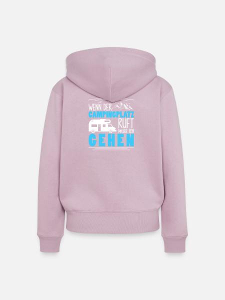 Camper Camping Wohnwagen Spruch - Frauen Premium Bio Zip Hoodie - Altrosa