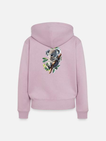 Koala - Frauen Premium Bio Zip Hoodie - Altrosa