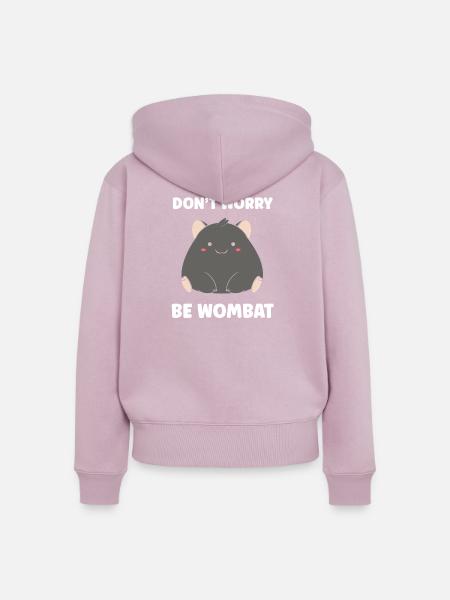 Wombat Friedliches Muster Freude - Frauen Premium Bio Zip Hoodie - Altrosa