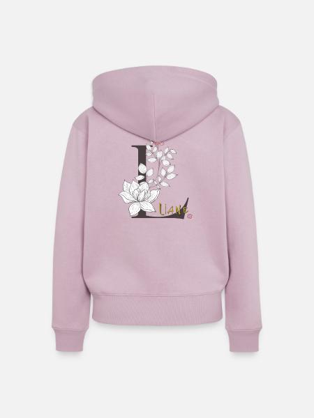 Buchstabe L  Liane - Frauen Premium Bio Zip Hoodie - Altrosa