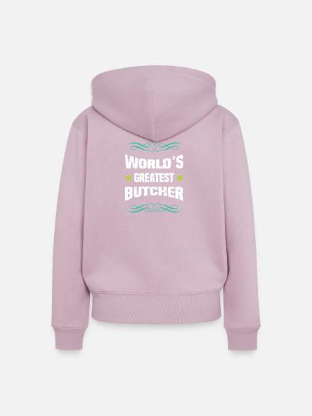 Weltbester Metzger Shirt - Frauen Premium Bio Zip Hoodie - Altrosa