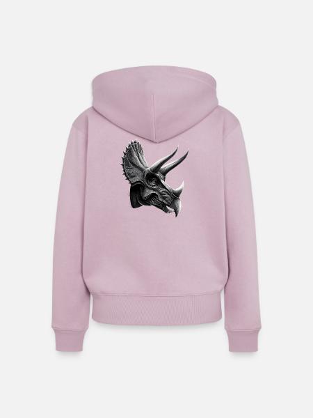 Triceratops Dinosaurier Dinos Triceratops Dino - Frauen Premium Bio Zip Hoodie - Altrosa