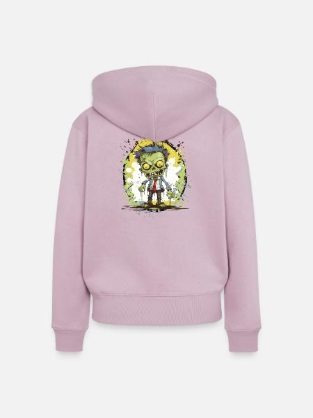 Zombie Comic Splatter - Frauen Premium Bio Zip Hoodie - Altrosa