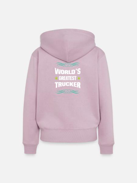 World's Greatest Trucker - Frauen Premium Bio Zip Hoodie - Altrosa