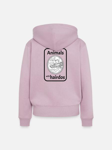 Krokodil mit Frisur - Frauen Premium Bio Zip Hoodie - Altrosa