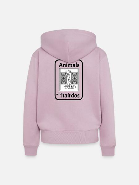 Schlange mit Frisur - Frauen Premium Bio Zip Hoodie - Altrosa