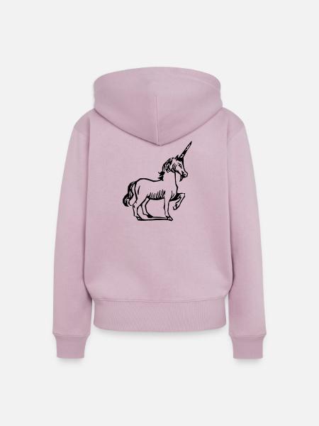 Mittelalterliches Einhorn - Frauen Premium Bio Zip Hoodie - Altrosa