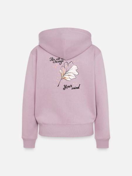 Gedanken Blütenblatt - Frauen Premium Bio Zip Hoodie - Altrosa