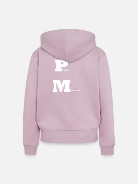 PonyMama weiß - Frauen Premium Bio Zip Hoodie - Altrosa
