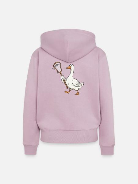 Lacrosse Ente mit Netz - Frauen Premium Bio Zip Hoodie - Altrosa