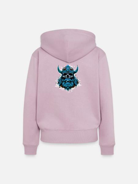 Wikinger Odin Totenkopf - Frauen Premium Bio Zip Hoodie - Altrosa