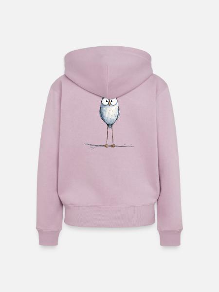 niedliche Eule - Frauen Premium Bio Zip Hoodie - Altrosa