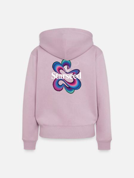 Starseed Farbwirbel Logo - Frauen Premium Bio Zip Hoodie - Altrosa
