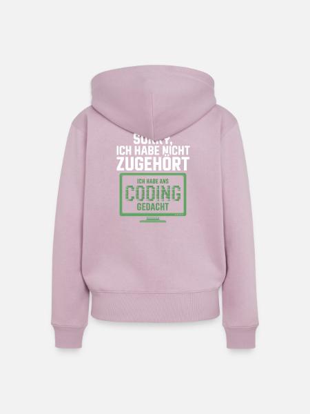 Sorry, ich habe Coding gedacht - Frauen Premium Bio Zip Hoodie - Altrosa