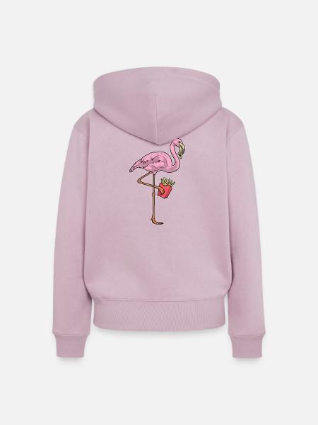 Flamingo Pommes frites - Frauen Premium Bio Zip Hoodie - Altrosa