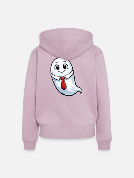 Sprechender Geist im Anzug - Frauen Premium Bio Zip Hoodie - Altrosa
