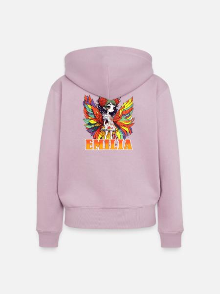 Emilia - Mädchenname - Fee - Frauen Premium Bio Zip Hoodie - Altrosa