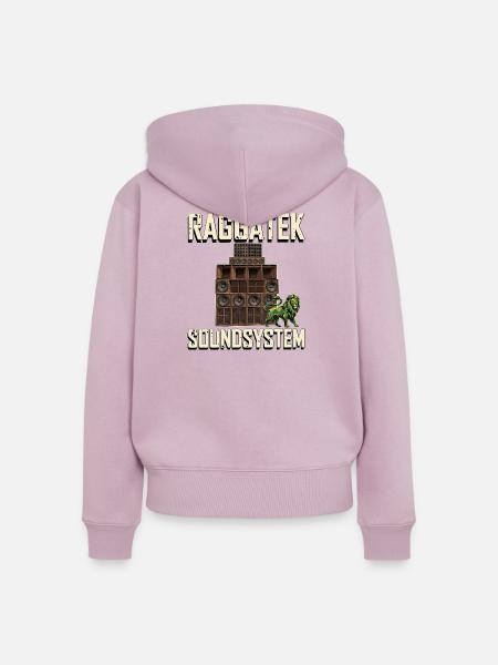 Raggatek Lion Soundsystem Jamaika - Frauen Premium Bio Zip Hoodie - Altrosa