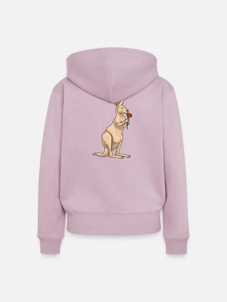 Känguru Ringelblume - Frauen Premium Bio Zip Hoodie - Altrosa