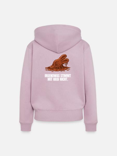 Hasi Ostern Schokohase lustig - Frauen Premium Bio Zip Hoodie - Altrosa