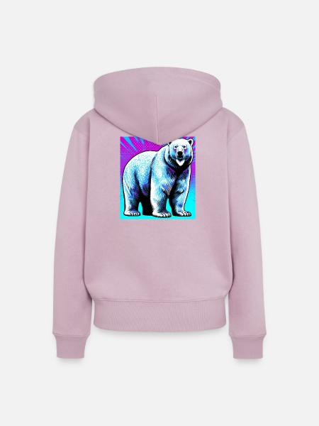 Eisbär - Frauen Premium Bio Zip Hoodie - Altrosa