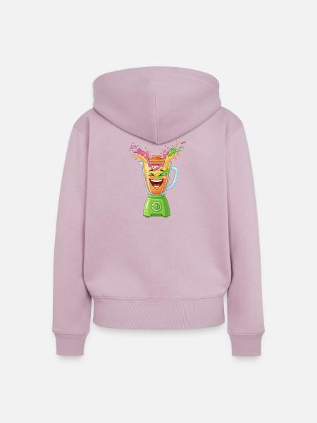 Fröhlicher Obst-Mixer Splash - Frauen Premium Bio Zip Hoodie - Altrosa