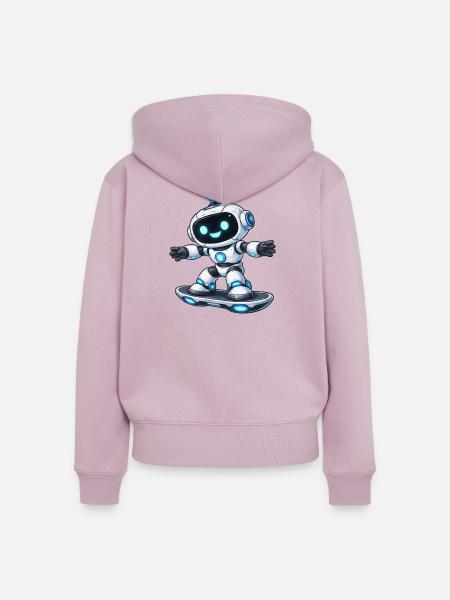 Robot Hoverboard - Frauen Premium Bio Zip Hoodie - Altrosa