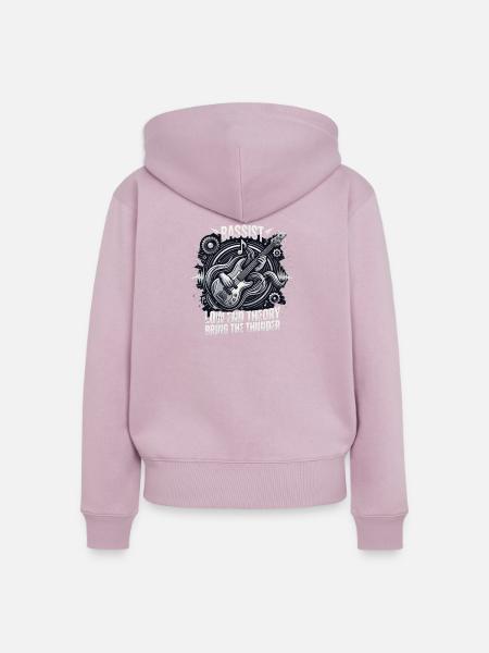 Bassist Low End Thunder - Frauen Premium Bio Zip Hoodie - Altrosa