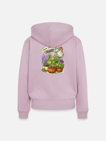 Pflanzen bis August anbauen - Frauen Premium Bio Zip Hoodie - Altrosa