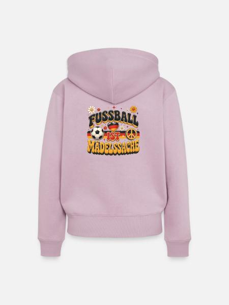 FUSSBALL MÄDELSACHE DESIGN - Frauen Premium Bio Zip Hoodie - Altrosa