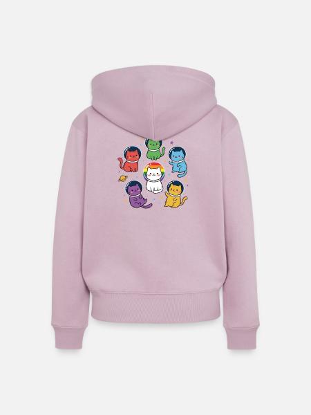 Pride-Monat LGBT – Rainbow Space Cats - Frauen Premium Bio Zip Hoodie - Altrosa