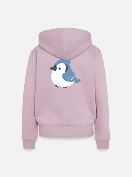 Blue Jay Chick Cartoon - Frauen Premium Bio Zip Hoodie - Altrosa