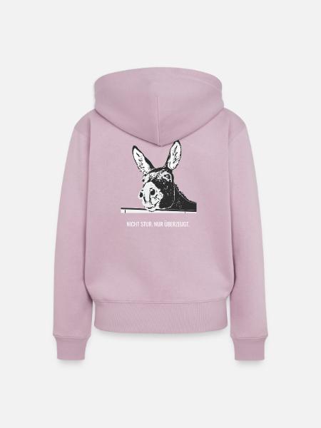 Nicht stur. Nur überzeugt. - Frauen Premium Bio Zip Hoodie - Altrosa