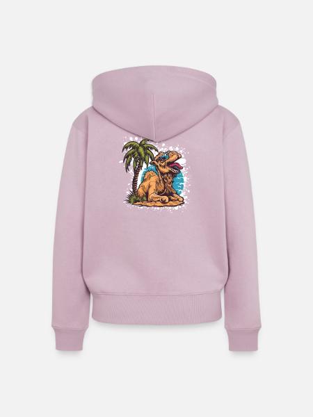 Kamel Sommer Comic - Frauen Premium Bio Zip Hoodie - Altrosa