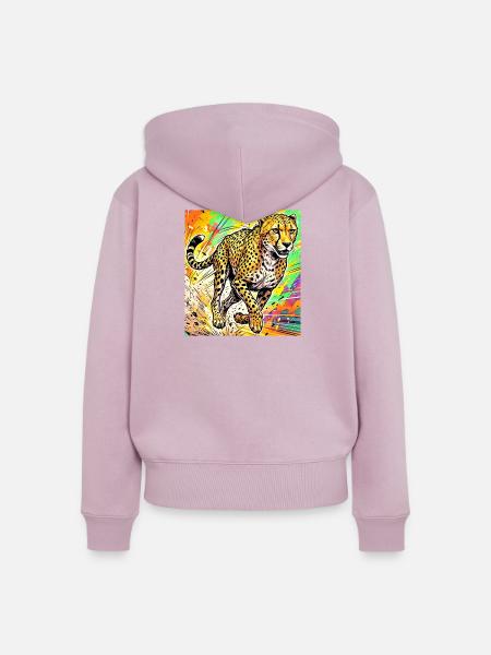 Gepard - Frauen Premium Bio Zip Hoodie - Altrosa